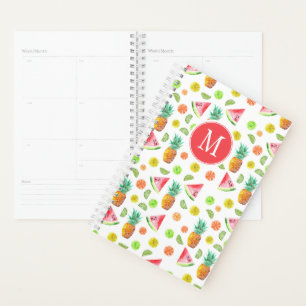 Watercolor Candied Fruit Pattern Planner