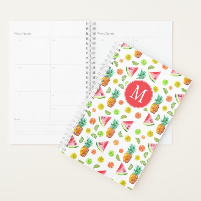 Watercolor Candied Fruit Pattern Planner (Display)