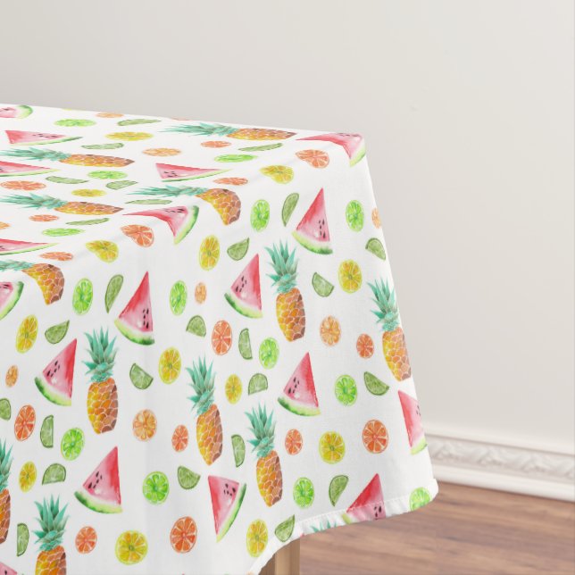 Watercolor Candied Fruit Pattern Tablecloth (In Situ)