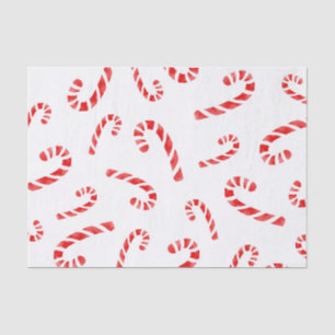 Watercolor Candy Cane Pattern Tissue Paper