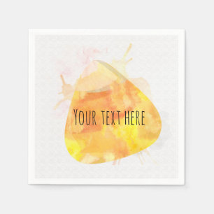 Watercolor Candy Corn Halloween Party Napkin