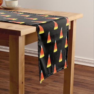 Watercolor Candy Corn Pattern Short Table Runner