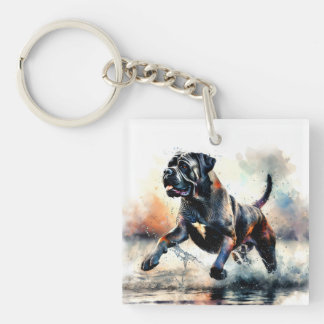 Watercolor Cane Corso dog Keychain