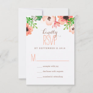 Watercolor Canopy Wedding RSVP card