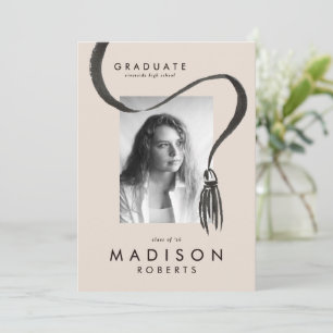 Watercolor Cap Tassel Photo Graduation Card