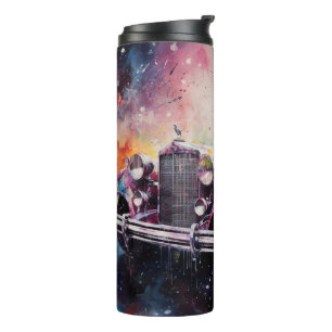 Watercolor car art thermal tumbler