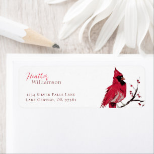 Watercolor Cardinal Return Address