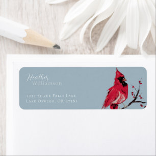 Watercolor Cardinal Return Address