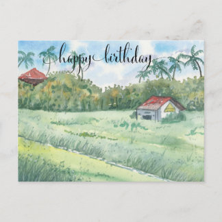 Watercolor Cards for Him, watercolor fields