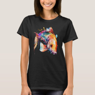 Watercolor Carp Fish Colourful Fishermen Fishing T-Shirt