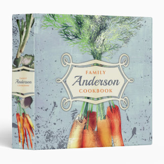 Watercolor carrots vegetable personalized recipe binder