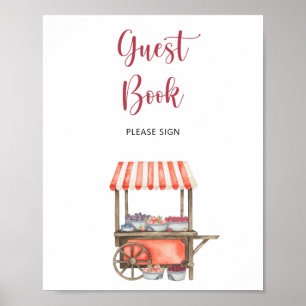 watercolor cart berry \ Guest book