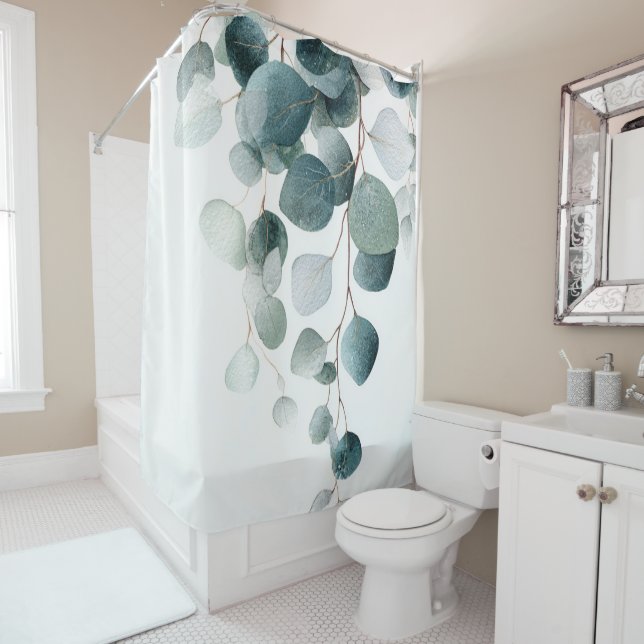 Watercolor Cascading Eucalyptus Branches (In Situ)