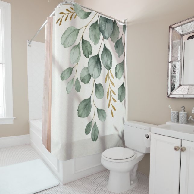 Watercolor Cascading Eucalyptus Branches (In Situ)