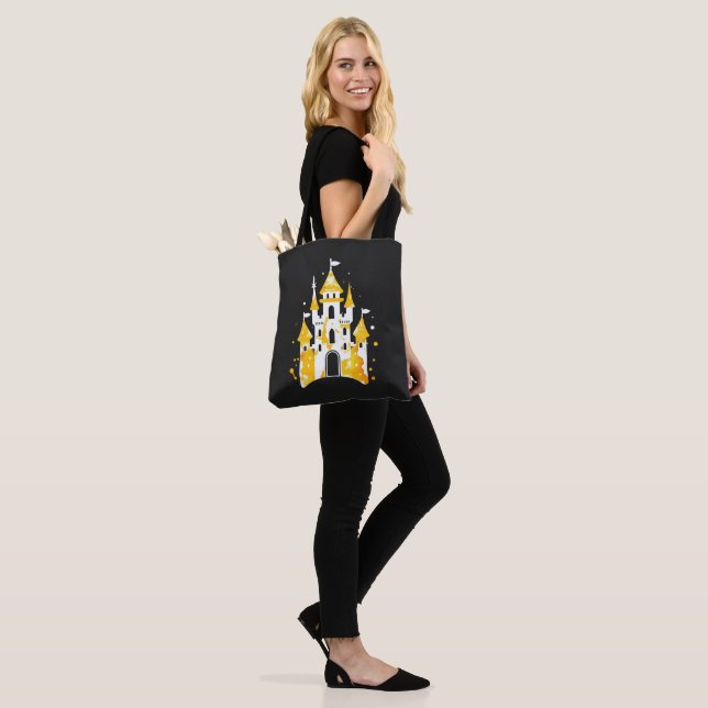 Watercolor Castle Tote Bag (On Model)