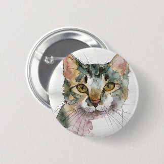 Watercolor Cat 2 Inch Round Button