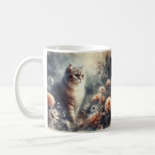 Watercolor Cat & Floral - A Mother's Love Coffee Mug