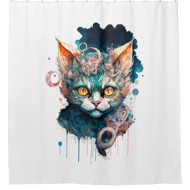 Watercolor cat in steampunk style  (Front)