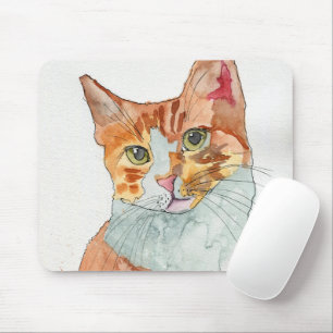 Watercolor Cat Mouse Pad