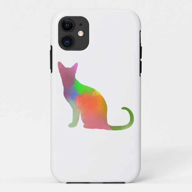 Watercolor Cat Silhouette Case-Mate iPhone Case (Back)