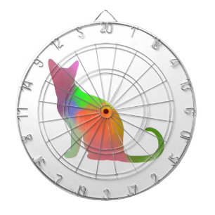Watercolor Cat Silhouette Dartboard
