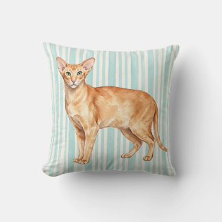 Watercolor Cat Throw Pillow