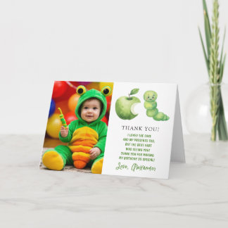 Watercolor Caterpillar Party Birthday Thank You Card