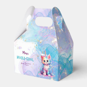 Watercolor Caticorn Meow-Gical Birthday Favor Box