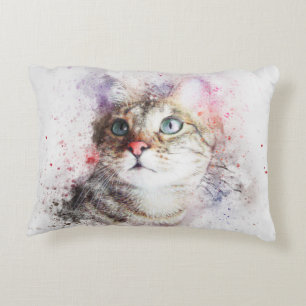 Watercolor Cats Accent Pillow