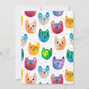 Watercolor cats and friends card