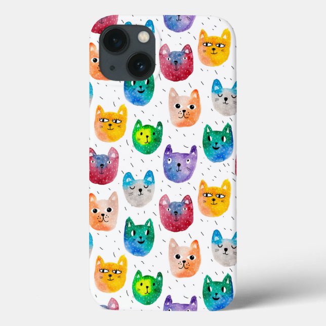 Watercolor cats and friends Case-Mate iPhone case (Back)