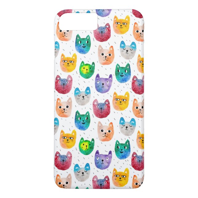 Watercolor cats and friends Case-Mate iPhone case (Back)