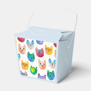 Watercolor cats and friends favor box