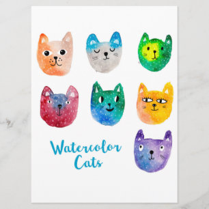 Watercolor cats and friends menu