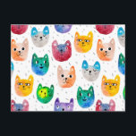 Watercolor cats and friends postcard<br><div class="desc">-</div>