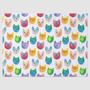 Watercolor cats and friends tissue paper