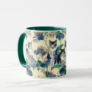 Watercolor Cats in a Garden Mug