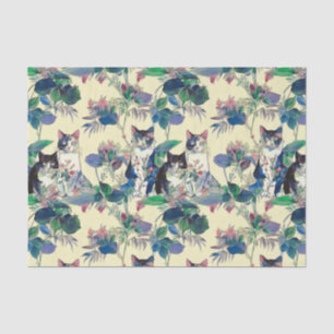 Watercolor Cats in a Garden Tissue Paper