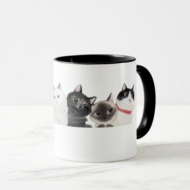 Watercolor Cats Kittens Mugs (Front Right)
