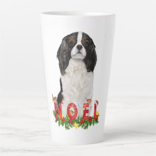Watercolor Cavalier King Charles Noel Christmas Latte Mug