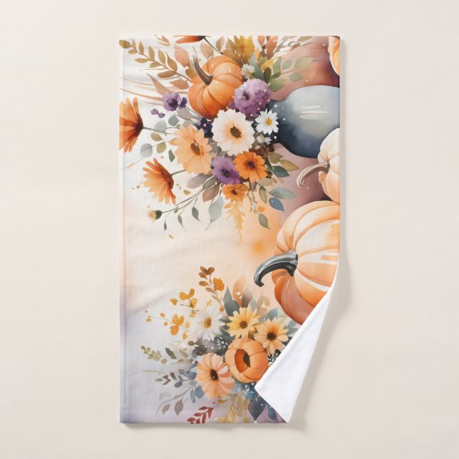 Watercolor celebrating fall hand towel (Hand Towel)