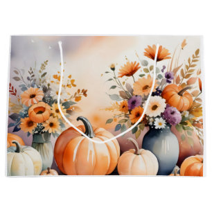 Watercolor celebrating fall large gift bag