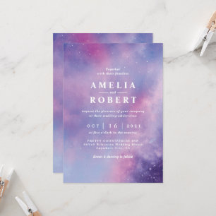 Watercolor Celestial Wedding Invitation