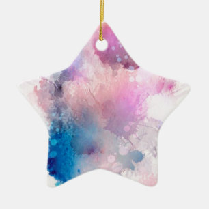 Watercolor Ceramic Ornament