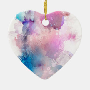 Watercolor Ceramic Ornament