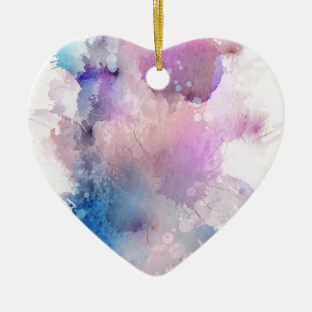 Watercolor Ceramic Ornament (Front)