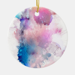 Watercolor Ceramic Ornament