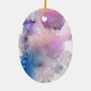 Watercolor Ceramic Ornament