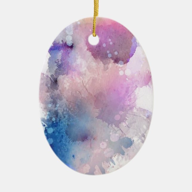 Watercolor Ceramic Ornament (Front)