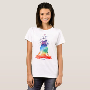 WATERCOLOR CHAKRA LOTUS YOGA T-SHIRT